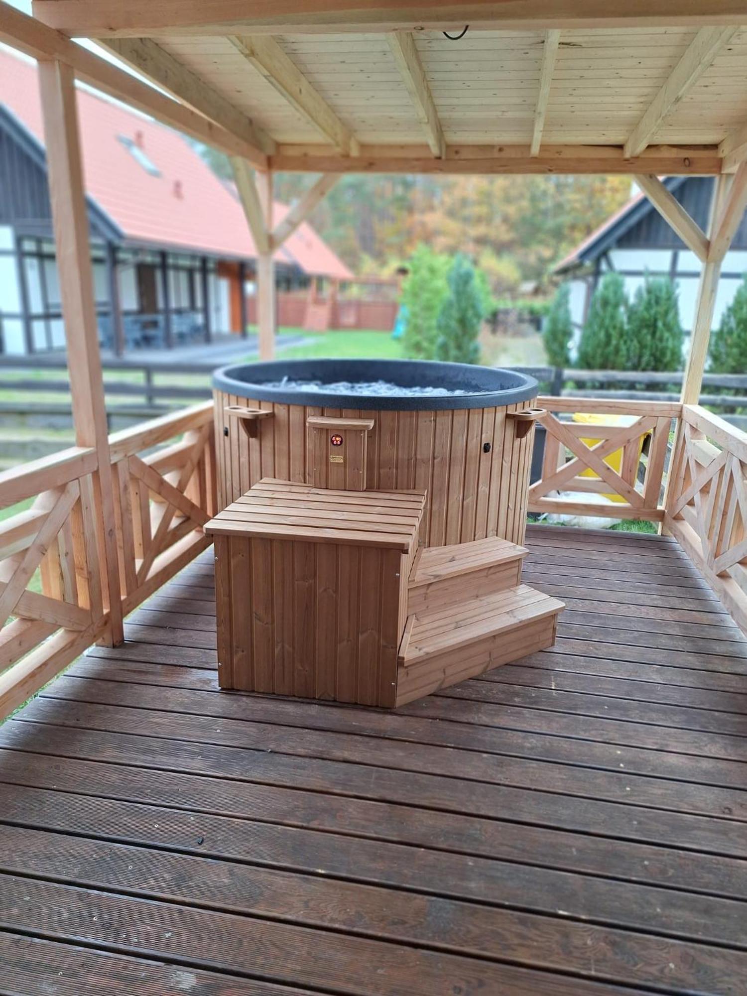 Pastelowy Domek Z Balia Elektryczna Z Jacuzzi Zalakowo Εξωτερικό φωτογραφία